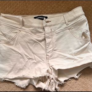Express  Off White Jean Shorts